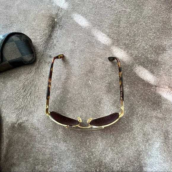 FENDI VTG Aviator Gold Rimmed Oval Logo Singlasses - Picture 5 of 14